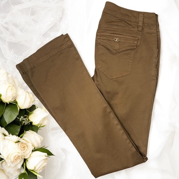 Caché Vintage Y2K Khaki Center Seam Flare Leg Pants Size 4 - Picture 13 of 13